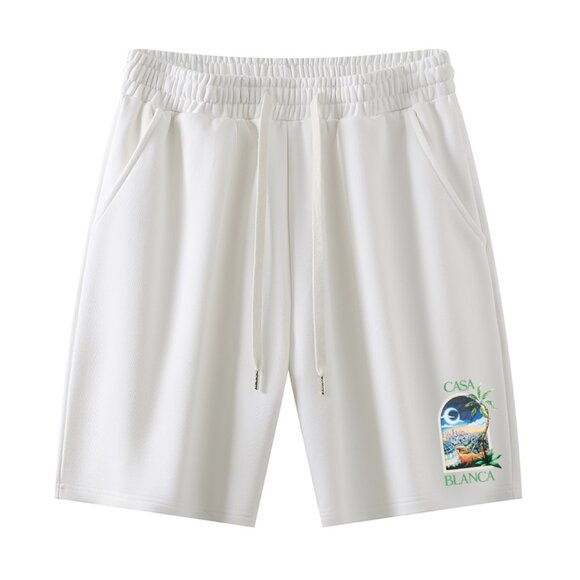 casablanca Other - Casablanca White Graphic-Print Drawstring Athletic Shorts